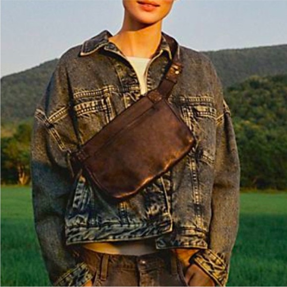 NWT We The Free Calla Sling Black Soft Leather Crossbody Black - Picture 10 of 16